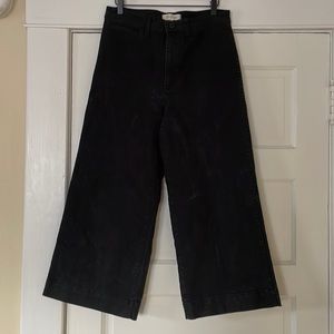Madewell Black Emmett Wide Leg Crop Pants